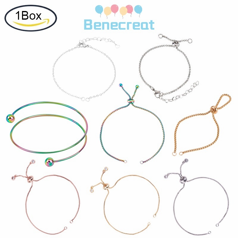 4 ชิ้น ถึง 12 ชิ้น ทองเหลือง ปรับได้ สไลด์ สร้อยข้อมือ โซ่ขยาย โซ่ ชุบทอง / สเตนเลส สี