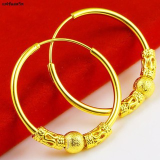 ﹍▫ต่างหูทองแท้หญิง 9999 love gold earrings, fashion all-match earring color gold, 3D gifts