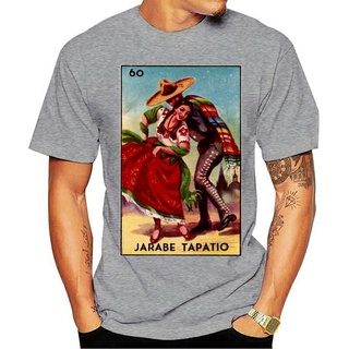 เสื้อยืดสีขาวเสื้อยืด พิมพ์ลาย Mexican Loteria El Jarabe TapatioS-4XL