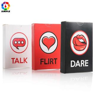 ชุดอุปกรณ์เกมส์ไพ่ สําหรับในงานปาร์ตี้  Talk Flirt Dare Game - 3 Games in 1!