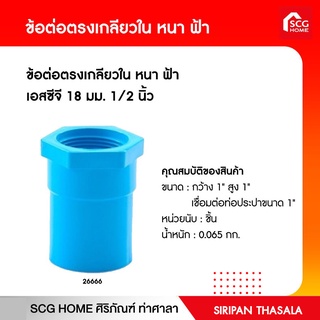 ข้อต่อตรงเกลียวใน หนา ฟ้า เอสซีจี 25 มม. 1 นิ้ว