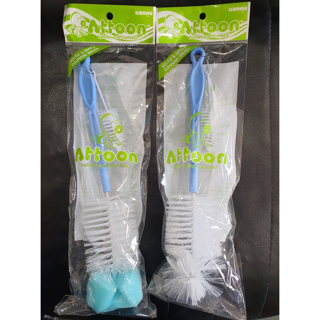 แปรงล้างขวดนม ยี่ห้อ แอทตูน ** คละสี **สำหรับล้างขวดนมและจุกนม ผลิตภัณฑ์ขนแปรงคุณภาพแข็งแรงทนทาน สะดวกต่อการใช้งาน