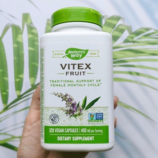 ไวเท็กซ์ Vitex Fruit 400mg 320 Vegetarian Capsules (Natures Way®) ช่วยให้ใข่ตก ให้รอบเดือนเป็นปกติ ลดปวดท้องประจำเดือน