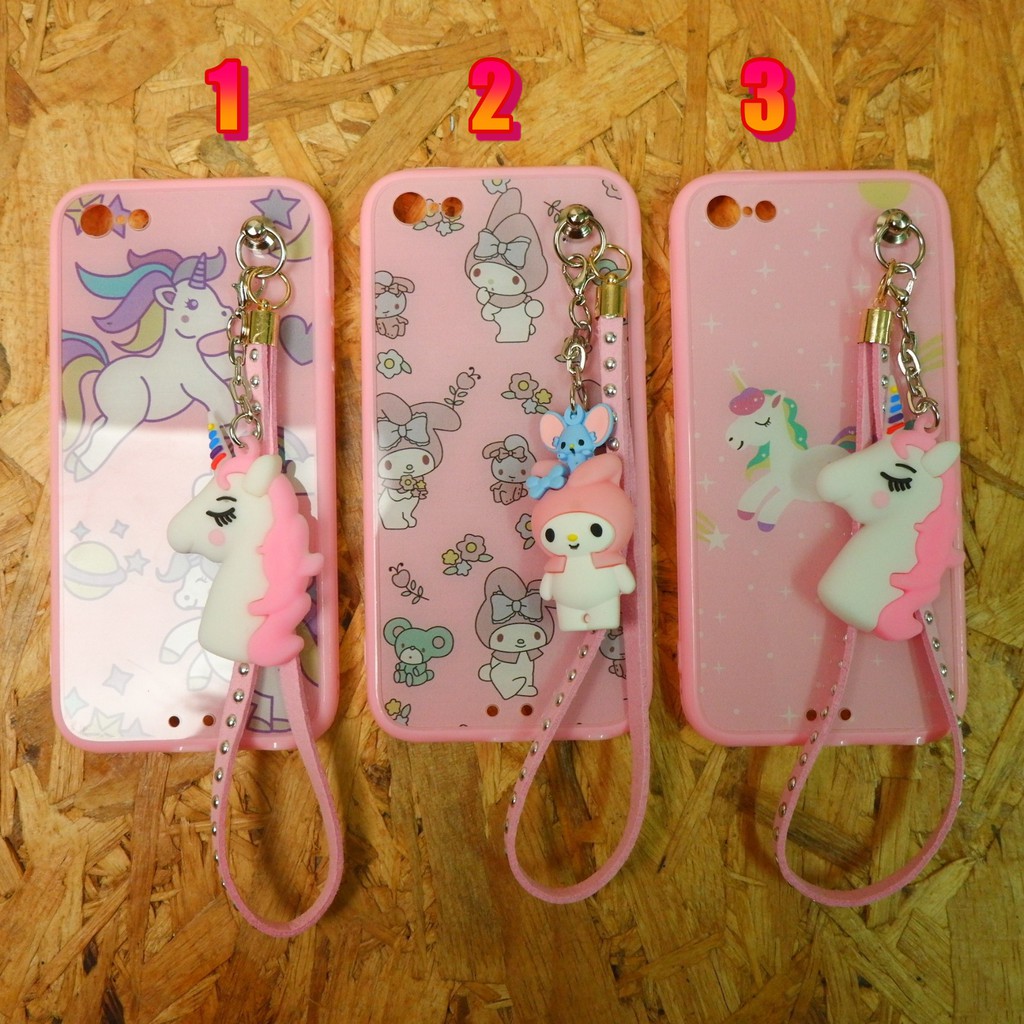 Iphone 5/5s/5se เคสขอบนิ่มหลังแข็งมีสายการ์ตูนคล้องมือ Iphone 5/5s/5se