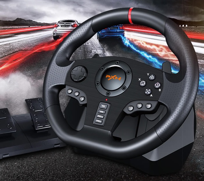 เครื่องเล่นเกมส์ Lai Shida PXN V9 degree racing game steering wheel computer PC learning car game co