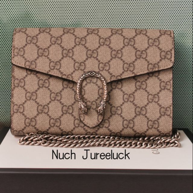 LIKE New Gucci Dionysus GG Supreme Chain Wallet