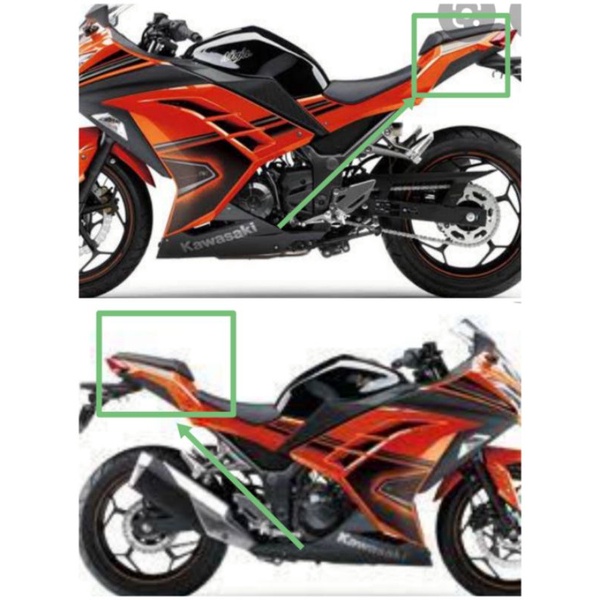 แฟริ่งท้าย kawasaki ninja250 300แฟริ่งข้างขวาข้างซ้ายสีส้มแฟริ่งท้ายสีส้มแฟริ่งนินจา 300 ชุดสีนินจา 