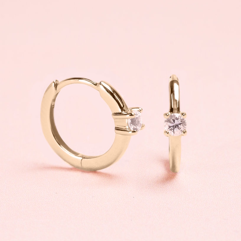 Grace Fine Jewelry ต่างหูห่วงทองแท้ 9K Classic Chic Small size