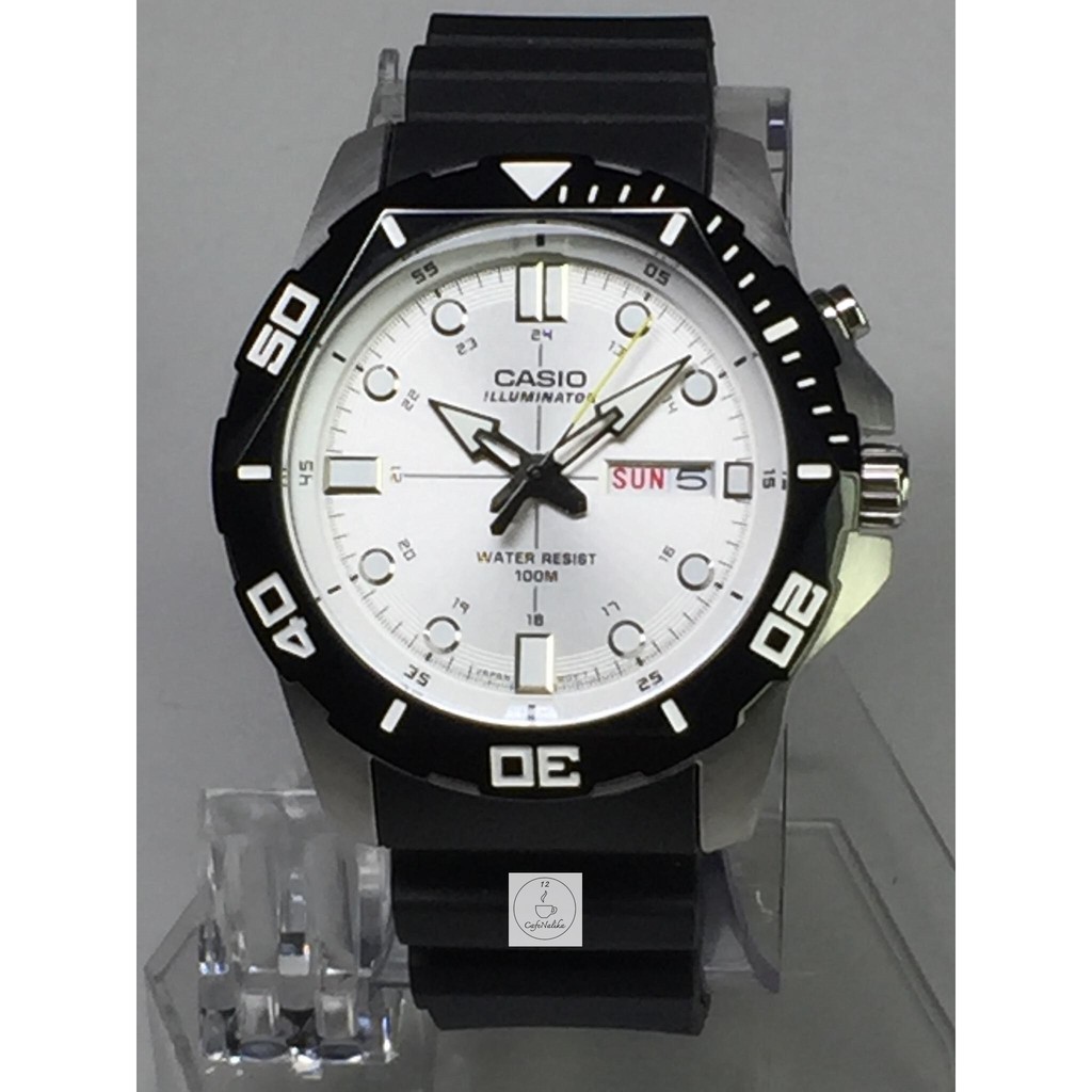 นาฬิกาผู้ชาย CASIO รุ่น STANDARD MTD-1080-7AVDF ตัวเรือนสแตนเลส สายยางสีดำ หน้าปัดสีเงิน มีไฟดูเวลาในที่มืดได้