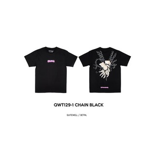 เสื้อยืดโอเวอร์ไซส์QWT129-1 CHAIN BLACK TEES-3XL