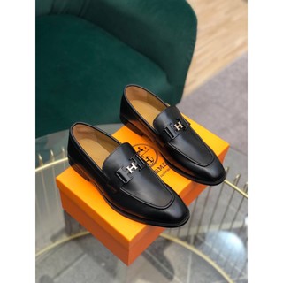 รองเท้า Hermes double logo Paris Loafer