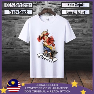 เสื้อยืด ผ้าฝ้าย 100% พิมพ์ลายโลโก้ LUFFY Viral Lelaki พรีเมี่ยม สําหรับผู้ชาย