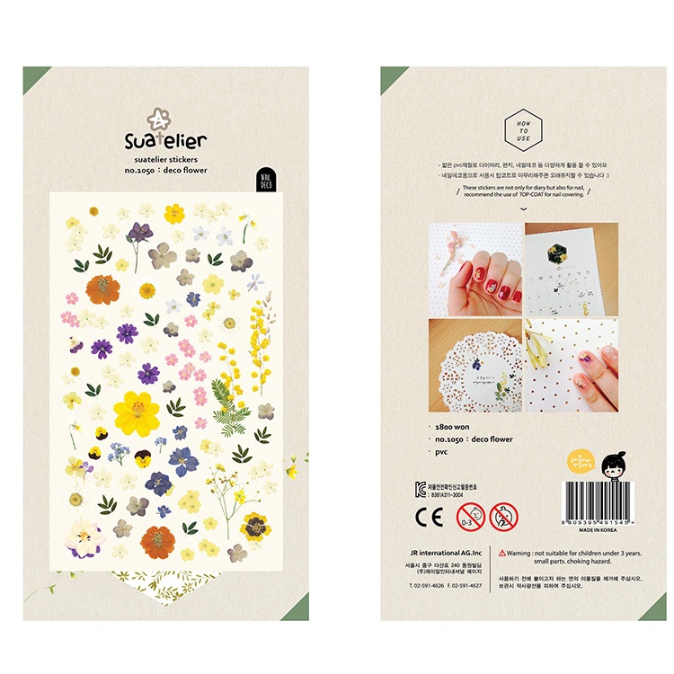 สติกเกอร์ ลายดอกไม้น่ารัก ขนาดเล็ก สไตล์เกาหลี สําหรับติดตกแต่งเล็บ สมุดไดอารี่ เครื่องเขียน Diy