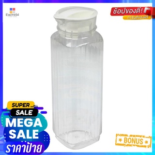 ขวดน้ำทรงเหลี่ยมลายริ้วฝาดึงขาว PIONEER 1.5 ลิตรWATER BOTTLE PET 1.5L SQUARE SHAPE WHITE