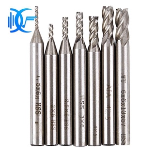 Swt 7 ชิ้น Hss Cnc 4 Flutes End Milling ชุดเครื่องตัด 1.5 2 2.5 3 4 5 6 มม.