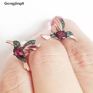 Gongjing4 ต่างหูจี้คริสตัลรูปนก