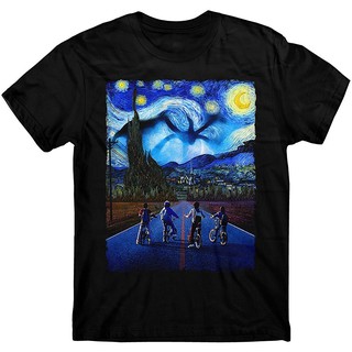 ย้อนยุคGildan - Summer Stranger Things Starry Night T-Shirt Demogorgon Eleven Steve T-Shirt ClV7S-5XL