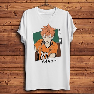 เสื้อยืดแขนสั้นลําลอง พิมพ์ลายอนิเมะ Haikyuu Hinata Shoyo สีขาว สไตล์ญี่ปุ่น สตรีท สําหรับผู้ชาย และผู้หญิง