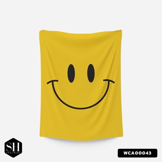 ผ้าติดผนัง ผ้าแขวนผนัง ผ้าตกแต่ง Smiley WCA00043 #SOdAhome #SOdAPrintinG #WallCloth