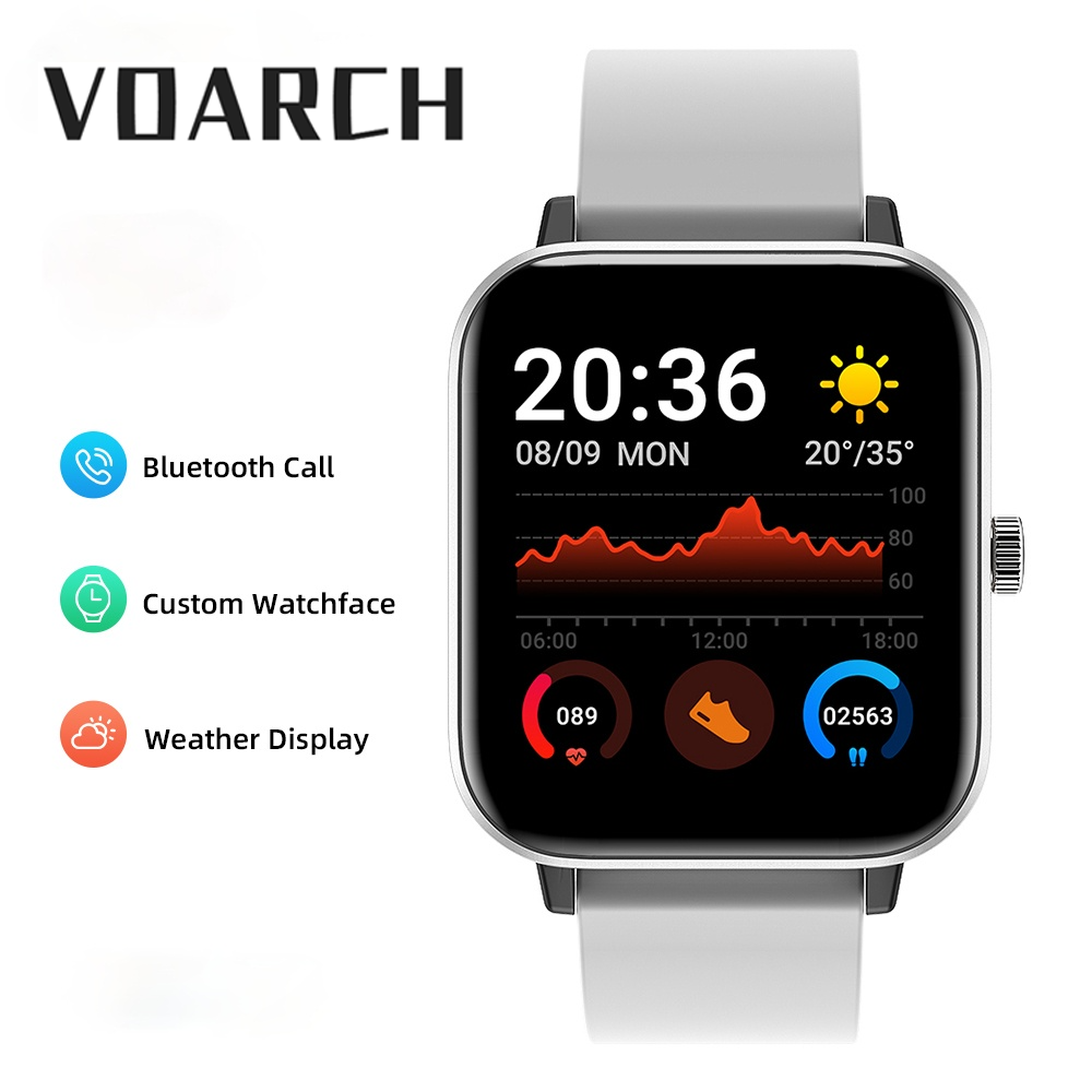 VOARCH Smart Watch Men Women Bluetooth Call Custom Dial Ip67 Waterproof ...