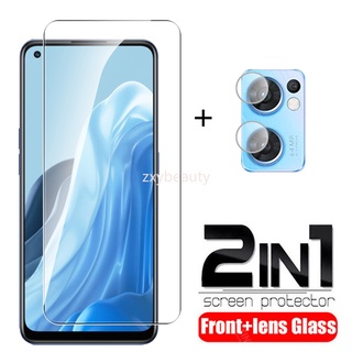 2in1 ฟิล์มกระจกนิรภัยกันรอยหน้าจอ แบบเต็มจอ สําหรับ OPPO Reno 7 Z 7Z 7SE 7Pro Reno 7 Pro SE Reno7 5G