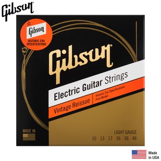 Gibson® SEG-HVR10 สายกีตาร์ไฟฟ้า เบอร์ 10 แบบ Pure Nickel ซีรี่ย์ Vintage Reissue ของแท้ 100% (Light 0.010 - 0.046) ** Made in USA **