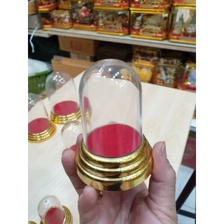 ที่ครอบพระ ที่ครอบแก้ว พลาสติก ที่ครอบพระตั้งหน้ารถ ฐานสีทอง