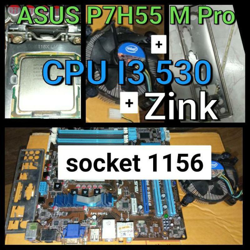 ASUS P7H55 M PRO+CPU I3 530  2.93ghz 4c/4T+zink+plate back socket1156(อ่านก่อน)