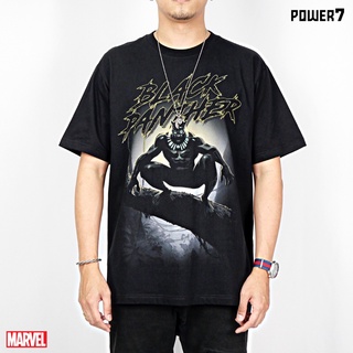 Power 7 Shop เสื้อยืดการ์ตูน มาร์เวล Black Panther ลิขสิทธ์แท้ MARVEL COMICS  T-SHIRTS (MX-008)