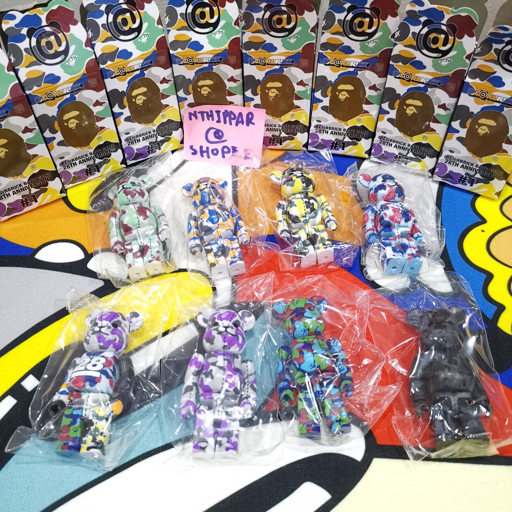 +++ ขาย Bearbrick Be@rbrick Kubrick 100% Bape A Barthing Ape 28th Anniversary #1 ครบชุด 8 ตัว ของใหม
