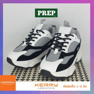 PREP STORE รองเท้าผ้าใบ ผู้หญิง 2 สี (ดำ,เทา) ใส่สบาย เดินเที่ยวคล่องด้วยพื้นยางหนา เบา บ่งบอกความเป็น STREET ในตัวคุณ