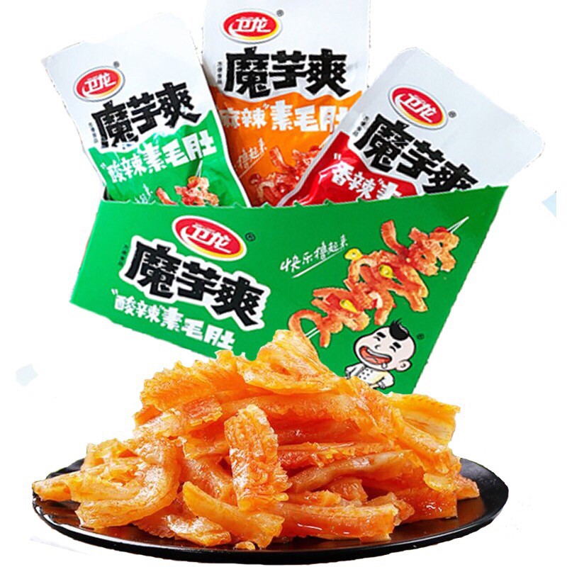 ขนมทานเล่นหม่าล่าจากจีน ขนมเส้นหม่าล่า 1กล่อง20ซอง（卫龙魔芋爽、1盒)พร้อมส่ง เส้นบุก ขนมทานเล่น หม่าล่า ล่าเถียว