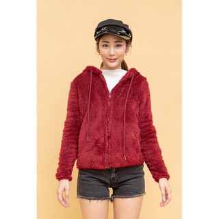 SUPERD เสื้อฮู้ดขนนุ่มกันลมหนาวFluffy hoodie Jacket ( one piece )Code:9837