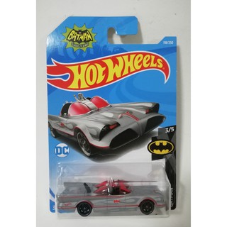 รถเหล็กฮ็อตวีล Batman Classic, TV series สีเงิน, die cast car , รถเหล็ก รถแบทแมนคลาสิกสีเงิน