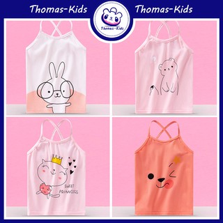 [THOMAS Kids] เสื้อกล้าม ผ้าฝ้าย พิมพ์ลายการ์ตูน แฟชั่น สําหรับเด็กผู้หญิง อายุ 3-8 ปี