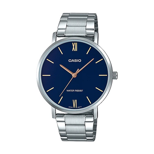 Casio Standard นาฬิกาข้อมือผู้ชาย สายสแตนเลส รุ่น MTP-VT01D,MTP-VT01D-2B,MTP-VT01D-2BUDF