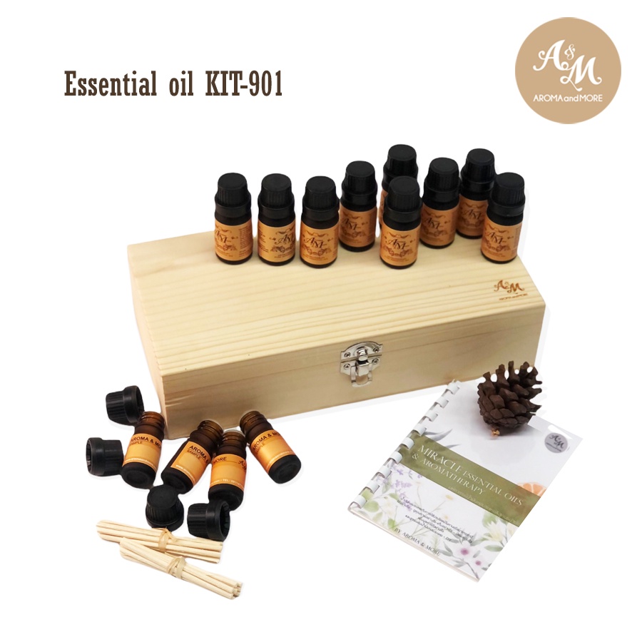 Aroma&More  Essential Oil Kits ชุดเซทน้ำมันหอมระเหย 9 กลิ่นพร้อมอุปกรณ์ผสม คุ้มค่าสุดๆ/Essential Oil Starter Kitsx9item