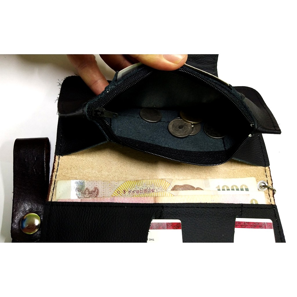 กระเป๋าสตางค์หนังตอกลายรุ่นพรีเมี่ยม แถมโซ่ และสายหนังถัก มีบริการเก็บปลายทาง - รูปที่ 7