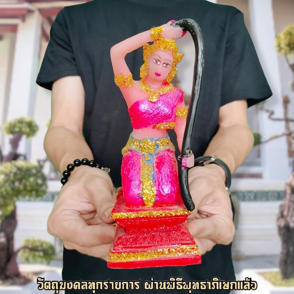 พระแม่ธรณี ประทับนั่งบีบมวยผม 3นิ้ว (ชุดคละสี) บูชาเสริมสิริมงคลมีชัยชนะศัตรูทั้งหลาย ขอพรให้ท่านเป็นพยานบุญให้เราได้ F