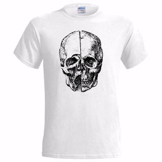 เสื้อยืดผ้าฝ้ายพิมพ์ลายขายดี เสื้อยืดผ้าฝ้าย 100% พิมพ์ลาย DA VINCI SKULL SKETCH MENS LEONARDO ARTIST INVENTOR SCIENCE A