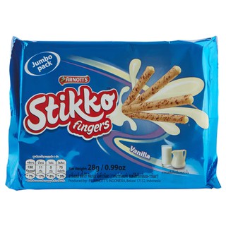 อาร์นอตส์สติ๊กโก้ฟิงเกอร์เวเฟอร์นมวนิลลา 28กรัม Arnotts Sticko Finger Wafer with Vanilla Milk 28g.