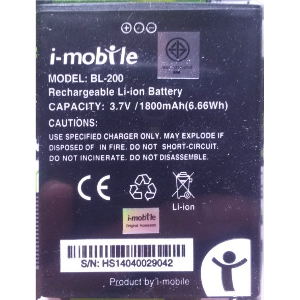 แบตเตอรี่  i-mobile  i-style  7.5((bl-200). ...BL-166....