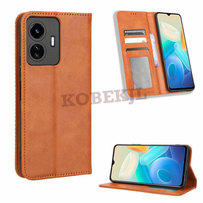 VIVO Y77 Y76 Y55 Y35 Y21T Y15A Y01 VIVOY77 Flip PU Leather Wallet Card Slot Stand Holder Phone Case 