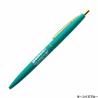 Penco Knock Ballpoint Pen Turquoise Blue/ปากกาลูกลื่นสไตล์อเมริกันวินเทจ สีเขียวฟ้า แบรนด์Pencoประเทศญี่ปุ่น(HFT190-TBL)