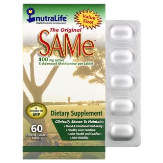 SAM-e (Disulfate Tosylate), 400 mg, 60 Enteric Coated Caplets, NutraLife