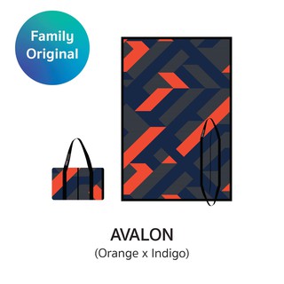 PDM เสื่อพับอเนกประสงค์  Nik Nik  Avalon Size S (Orange-Indigo) Size S 90x170 cm. เสื่อตกแต่ง เสื่อแทนพรหม เสื่อแต่งบ้าน