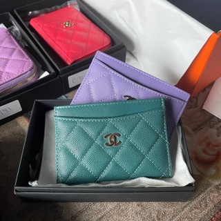 กระเป๋า  CHANEL CARD WALLET CAVEAR หนังแท้💯