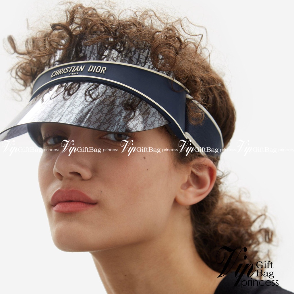 DiorClub V1U Blue Dior Oblique Visor / oriDior Sun Visor Cap ภาพสินค้าถ่ายจากงานขายจริงใช้งานต่างประ