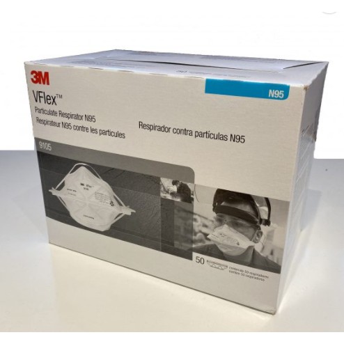 หน้ากาก MASK N95 9105 กันฝุ่น PM2.5 กันไวรัส พับได้ ของแท้100% มีของพร้อมส่ง 50ชิ้น/กล่อง