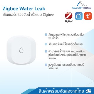 Smarthome Water Leak Zigbee Security เซ็นเซอร์ตรวจจับน้ำรั่ว สั่งงานผ่านแอป Smartlife / Tuya Smart